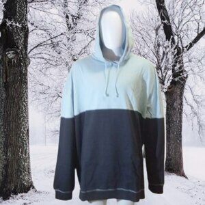 NWT Adult Colorblock Regular Fit Hooded Sweatshirt - Soft Sky [120/126/150]